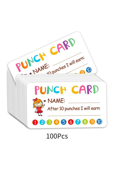 Choice 100Pcs 50/100/200Pcs Punch Cards Reward Incentive Card for Classroom T...
