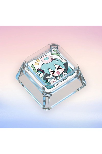 Choice3 Bandai C Anime Hatsune Miku Doll Transparent Keycap for Cross Stem Me...