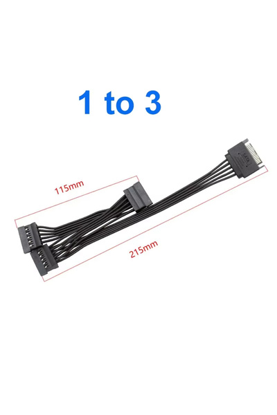 Choice4 1 to 3 15Pin Hard Drive Power Cable 1 Male To 3/4/5/6 Female Splitter...