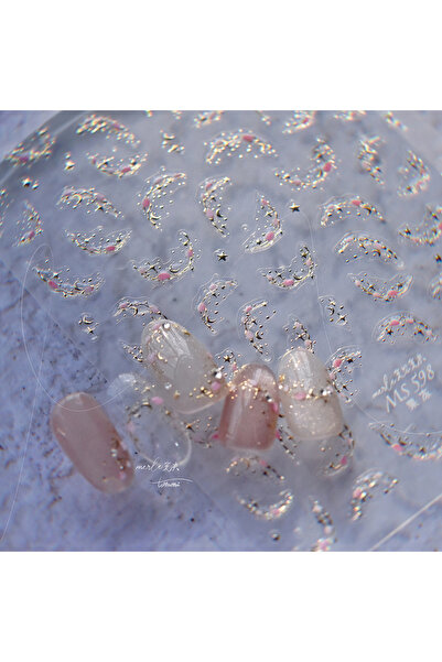 Choice 1pcs MS598J 1pcs 5D Star Moon Nail Stickers Kawaii Pink Retro Bronzing...