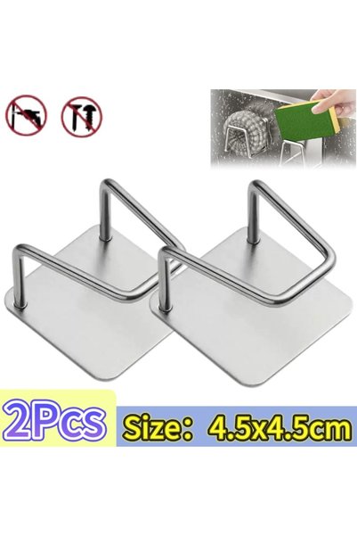 Choice 2pcs Kitchen Sponges Holder Stainless Steel Sink Shelf Adhesive Holder...