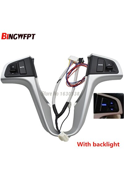 Choice Silver backlight Steering Wheel Button For Hyundai VERNA SOLARIS 2010-...