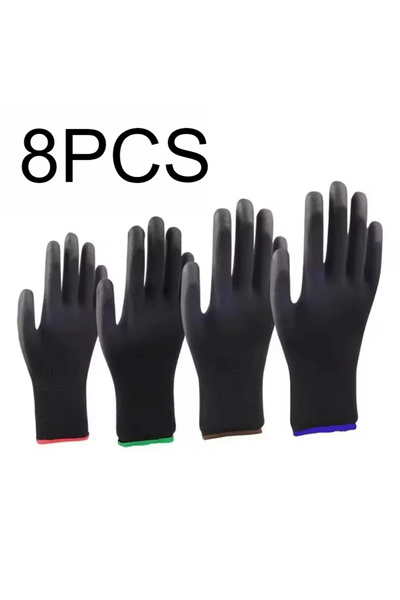 Choice M 8PCS 8/16/24PCS PU Coating Gloves Anti-Slip Wear-Resistant Nylon PU ...