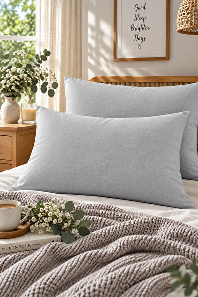 MyStory Home Solid Color 2-Piece Pillowcase - Gray