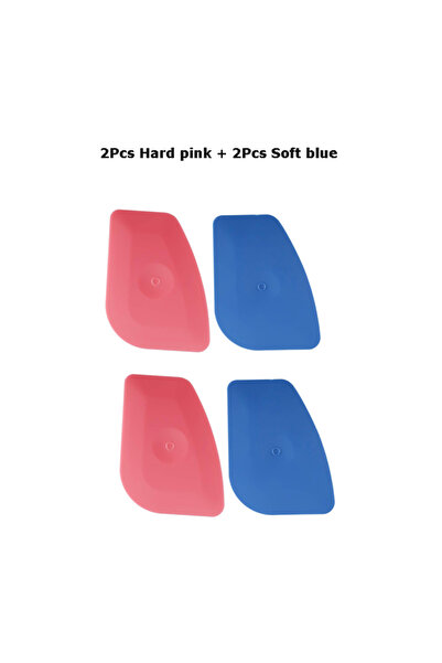 Choice3 2 pink 2 blue Mini Vinyl Scraper Hard/Soft Plastic Hard Card Multi-Ed...