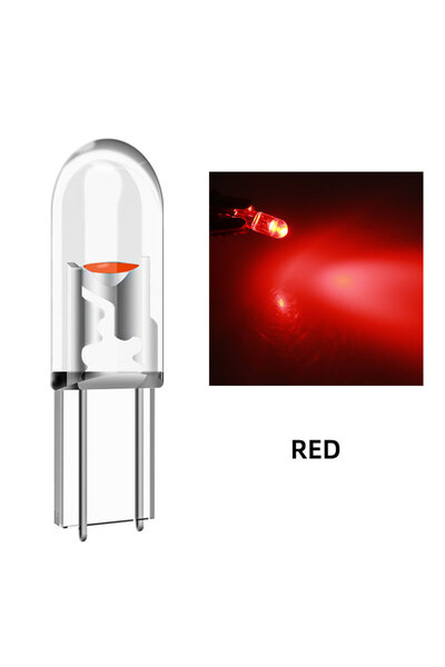 Choice13 10 قطع من مصابيح LED الحمراء T5 W3W للسيارة، إضاءة داخلية للوحة القي...