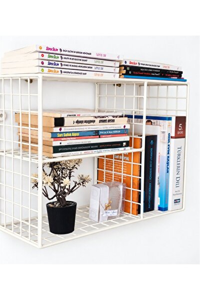 GO DEKOR Metal 3 gözlü Grid (Kafes) Kitaplık Rafı 45x30x17