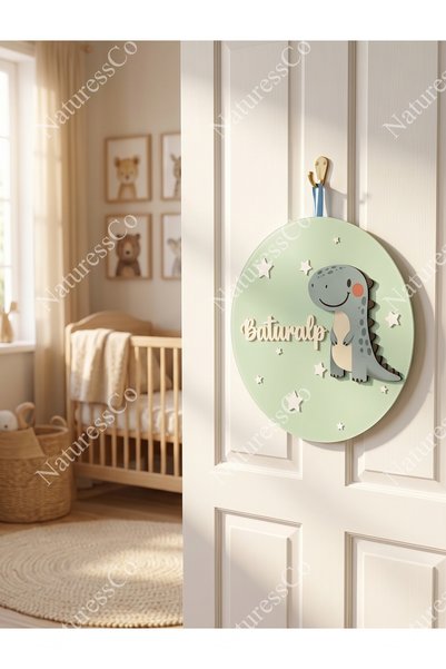 NaturessCo Ornament pentru ușă pentru bebeluși din plexiglas cu figurină de d...