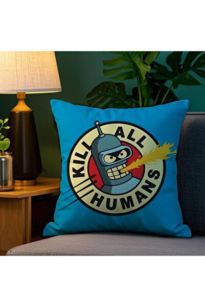 Choice z1 30x30cm F-Futurama B-Bender Pillow Case Plush Fabric Soft Double Si...