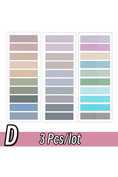 Choice7 D Set 3 Pcs 2400S Transparent Colorful Index Creative Memo Pads Offic...