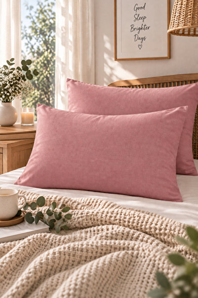 MyStory Home Solid Color 2-Piece Pillowcase - Dusty Rose