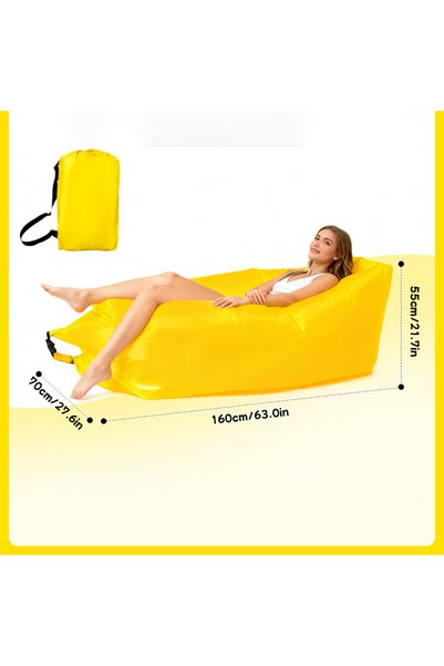 choice2 Yellow Multi Colored Single Lazy Inflatable Sofa Portable Outdoor Bea...