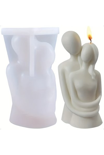 Choice 1pc mold 1 pc 3D Couple Hug Silicone Mold - Plaster Concrete Soy Wax C...