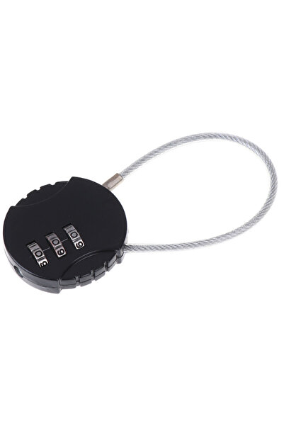 Choice black Round Wire Rope Password Lock Cookie Shape Padlock for Schoolbag...