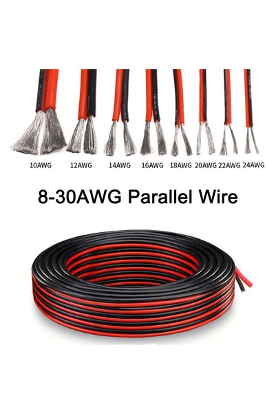 Choice23 5m 18 AWG 2 Pin Parallel Wire Red Black 8-10-12-14-16-18-20-22-24-26...