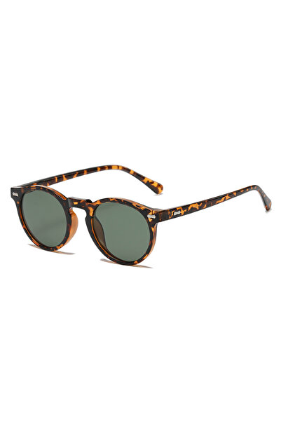 Choice1 Leopard Green Retro Round Sunglasses Men Women Fashion Small Polarize...