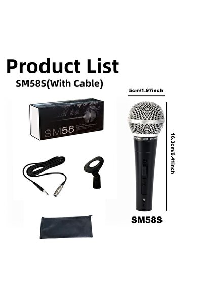 Choice SM58S(With Cable) Lokchonk Dynamic Vocal Microphone Handheld Cardioid ...