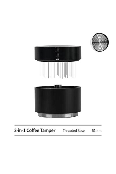 choice2 51mm OANKR 2-in-1 Coffee Tamper with Espresso WDT Tool, 51/53/58mm Es...