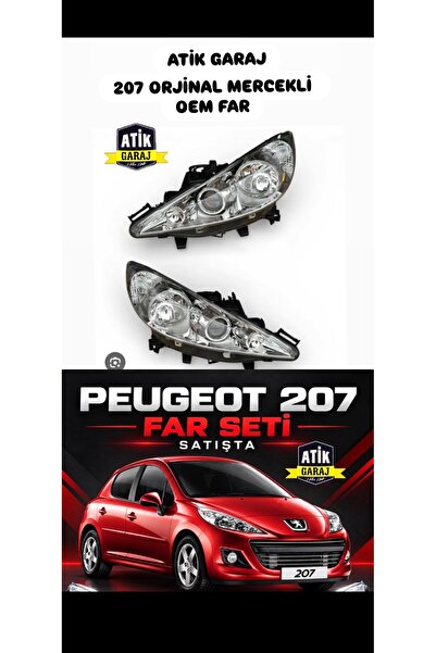 ATİK GARAJ peugeot 207 Orjinal mercekli far sağ - sol takım