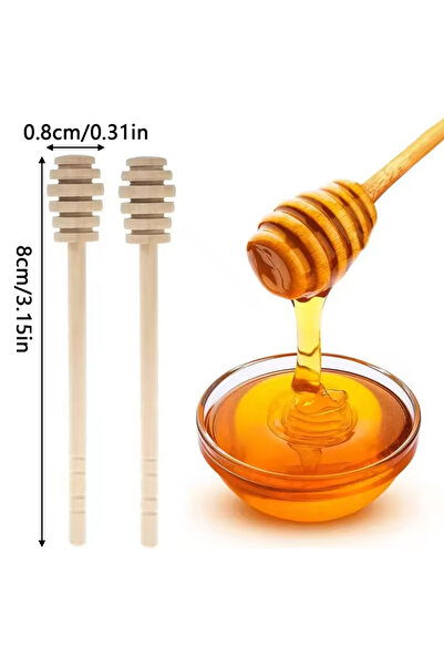Choice 40Pcs J2109-W 10/20/40Pcs Wooden Honey Dipper 8cm Honey Stirrers Jam S...