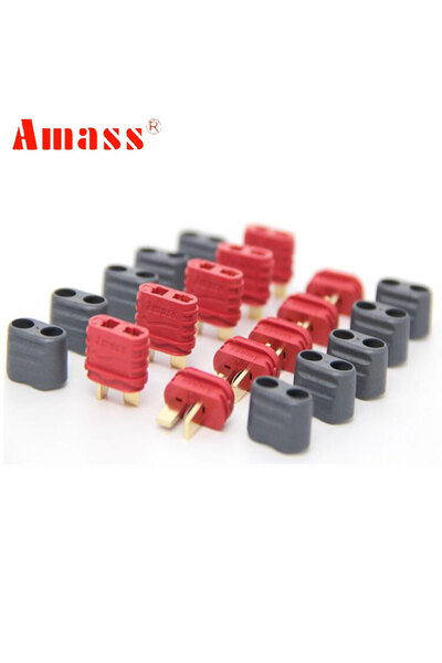 Choice 5 قطع ذكر و5 قطع أنثى 5 أزواج من موصلات Amass T مع غلاف غلاف لبطارية R...
