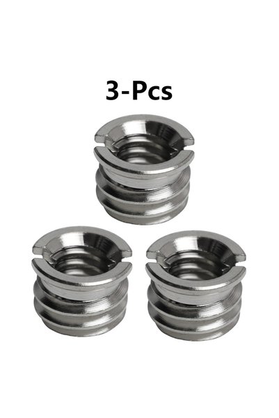 choice2 3-Pcs 1/4"-20 Female to 3/8"-16 Male Tripod Adapter Stainless Steel S...