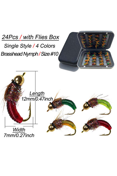 Choice 24Pcs-Single Style 24/40/84/114pcs with Dry/Wet Flies Fly Fishing Flie...