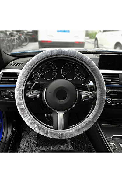 Choice GRAY Premium Soft Short Fur Car Steering Wheel Cover High-density Warm...