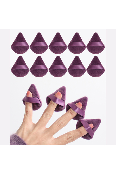 Choice 05 10Pcs Mini Triangle Shape Velvet Powder Puffs, Soft Makeup Blender ...