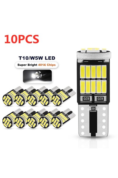 Choice 10 قطع بيضاء 2/10 قطع LED T10 W5W 194 501 LED Canbus No Error إضاءة دا...