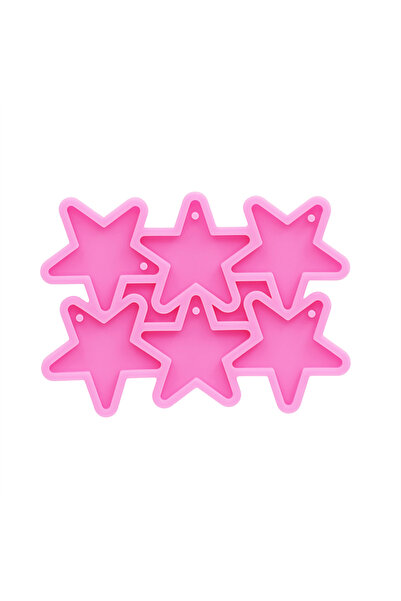 Choice pink GJ-210 Shiny Pentagram Silicone Mold Epoxy Resin DIY Keychain Ear...