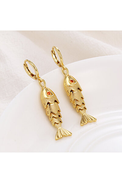 Choice Large size fish Women's Retro Dynamic Small Fish Earrings Stainless St...