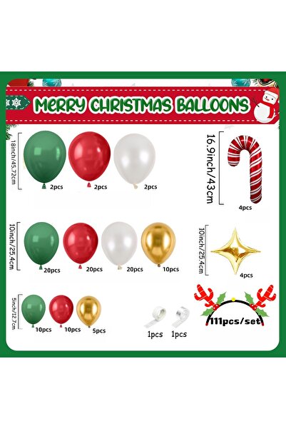 Choice As Picture Shows Multicolor 111Pcs Christmas Red and Green Party Ballo...