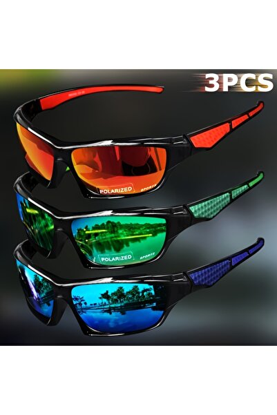 Choice 3PCS-3 1/3PCS Sports Polarized Sunglasses for Men Lightweight Night Vi...