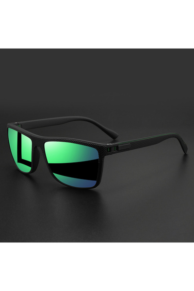 Choice6 C4-green mirror Premium Square Polarized Sunglasses - Spring Hinge De...