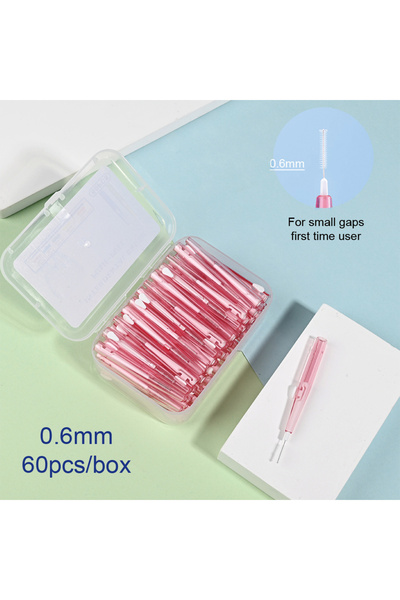 choice2 60 pink 60pcs/box Interdental Brushes Dental Teeth Cleaning Orthodont...