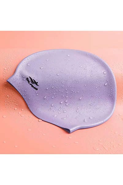 Choice Purple Silicone Swimming Cap High Elastic Flexible Waterproof Swimming...