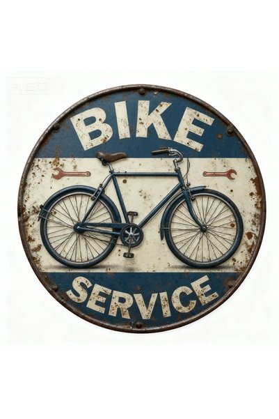 HELLOYOUNG 20x20cm TYA43060-03-20x20cm 2D 'Bicycle Service' Aluminum Sign – R...