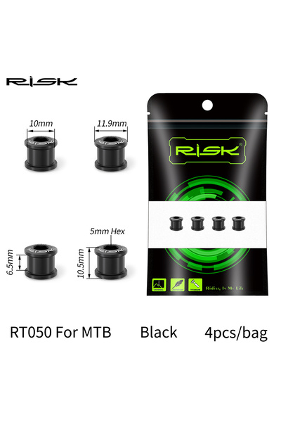 Choice RT050 BK 1 Risk 6.5mm Chainwheel Screw Titanium Alloy Chainring Bolts ...