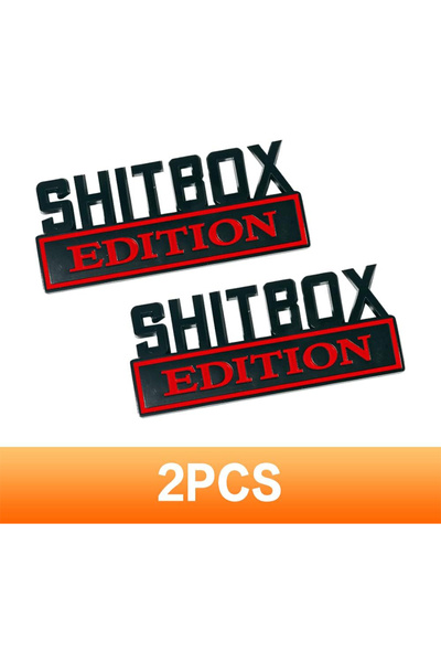 Choice1 Black-red 2 Pcs Shitbox Edition Badge,Car Exterior Logo,3D Fender Sti...