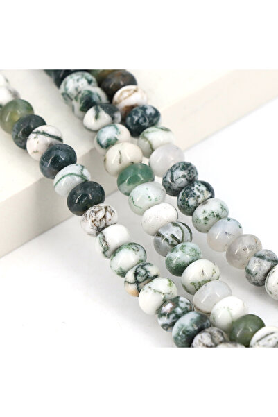 Choice38 5x8mm Tree Agate 5x8mm Natural Stone Healing Crystals Abacus Rondell...