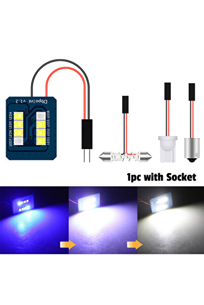 Choice مجموعة واحدة من مصباح قراءة LED من نوع Festoon، 8 مصابيح SMD، أزرق وأب...