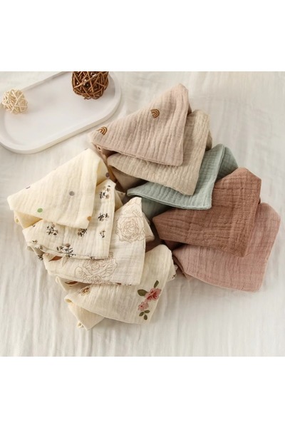 Choice1 5Pcs Random Color 3/5 Pieces of Gauze Square Towels, Soft and Absorbe...
