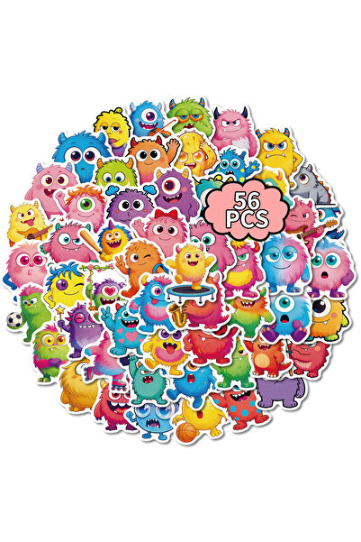 Choice1 56PCS 56/112PCS Funny Cartoon Monster Stickers Colorful Diary Decorat...