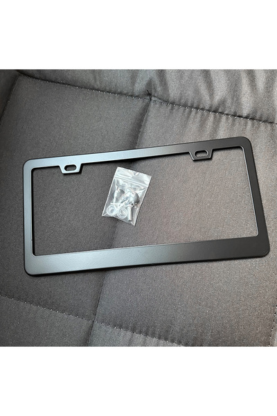 Choice1 Black Universal Alloy License Plate Frame Black Carbon Bracket Americ...