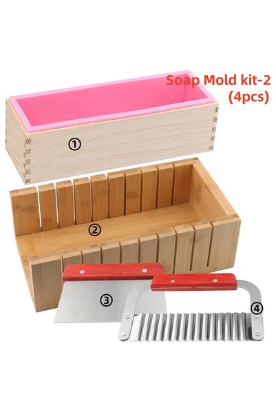 Choice1 Soap Mold kit 2 DIY Handmade Soap Making Kit Bamboo Cutting Box and I...