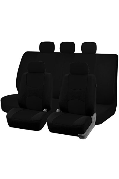 Choice Black Set Plain Fabric Bicolor Stylish Car Seat Covers Universal Polye...