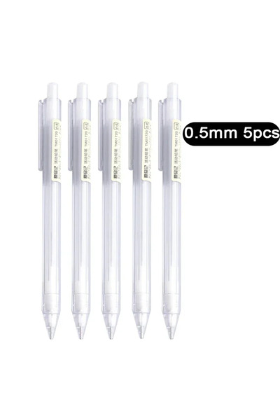 Choice1 0.5mm-5pcs 5 Pcs/Set Mechanical Pencil White Simple Automatic Pen 0.5...