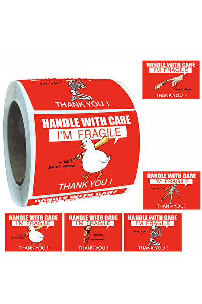 Choice 200PCS 200Pcs/Roll Funny Fragile Meme Print Label Stickers Decorative ...