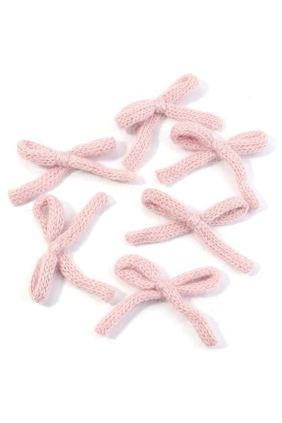 Choice4 5x7cm 6pcs Light Pink 6pcs/lot Knitted Bows 5X7cm Cute Plush Cotton B...